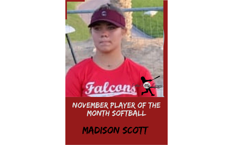 Softball Player of the Month November Madison Scott