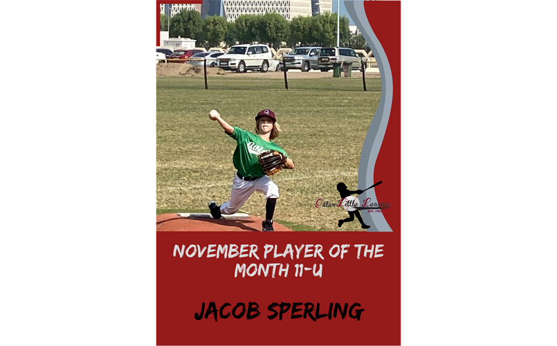 11U Player of the Month November Jacob Sperling