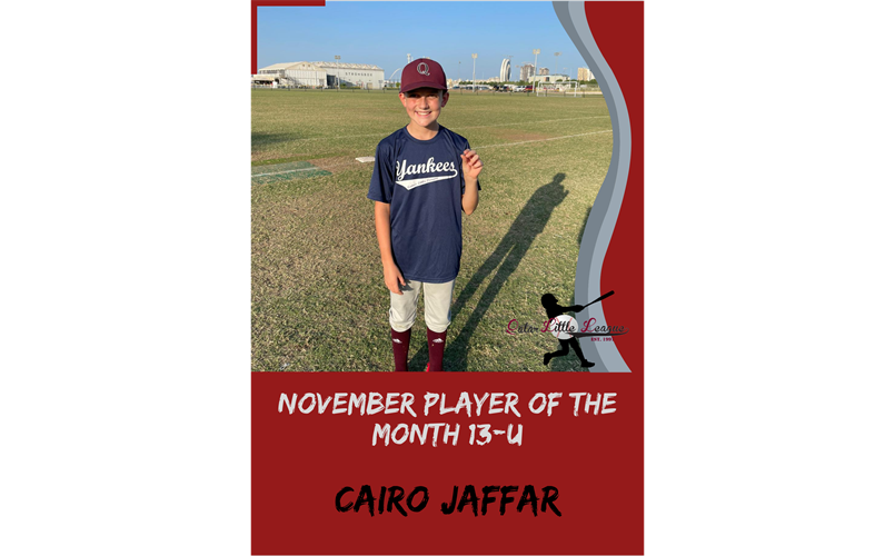13U Player of the Month November Cairo Jaffar
